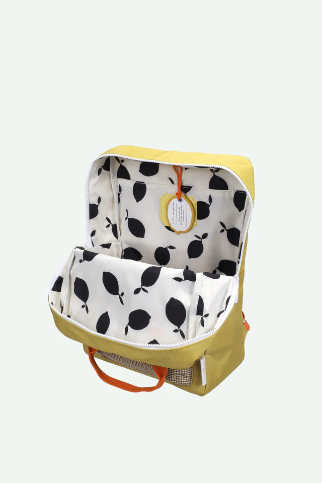 Sac à dos Sticky Lemon Large vert, orange et beige