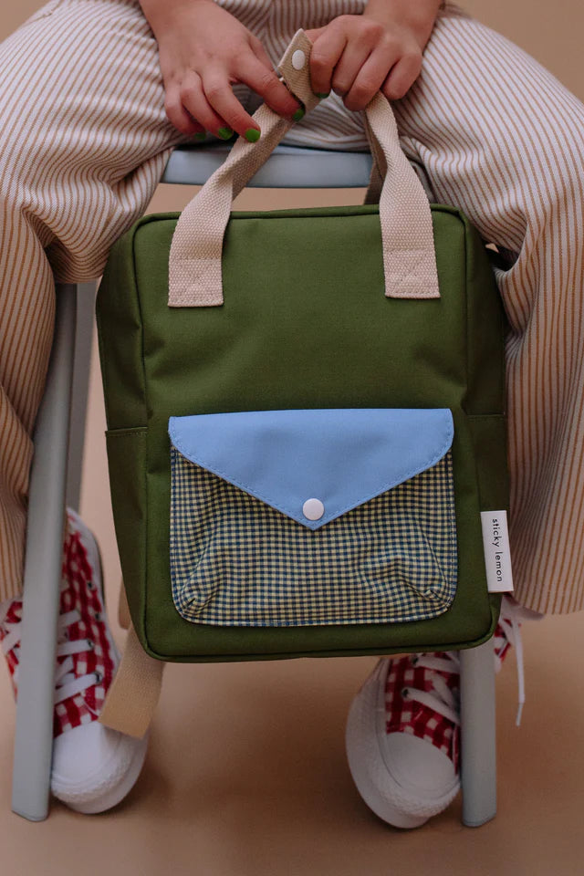 Sac à dos Sticky Lemon Petit vert, bleu et beige