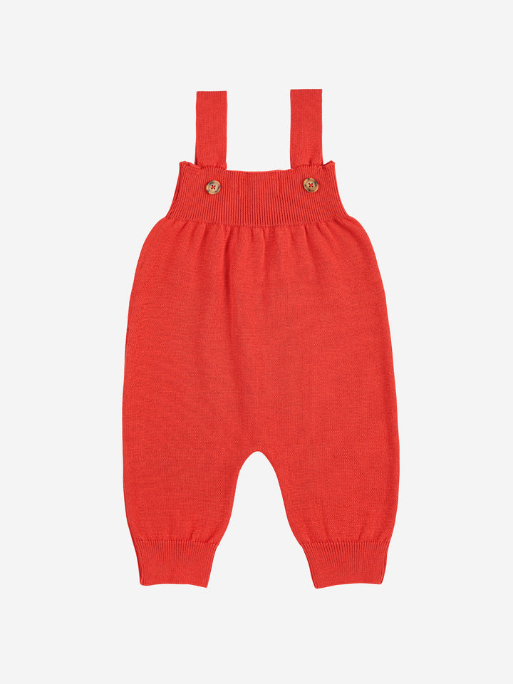Salopette Bobo Choses tricotée en coton orange 