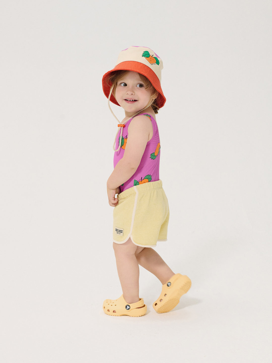 Fille avec Shorts Bobo Choses en coton jaune pâle