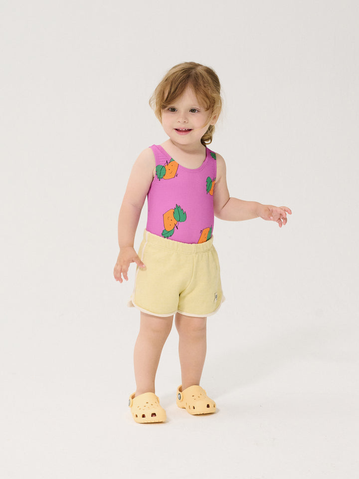 Fille avec Shorts Bobo Choses en coton jaune pâle