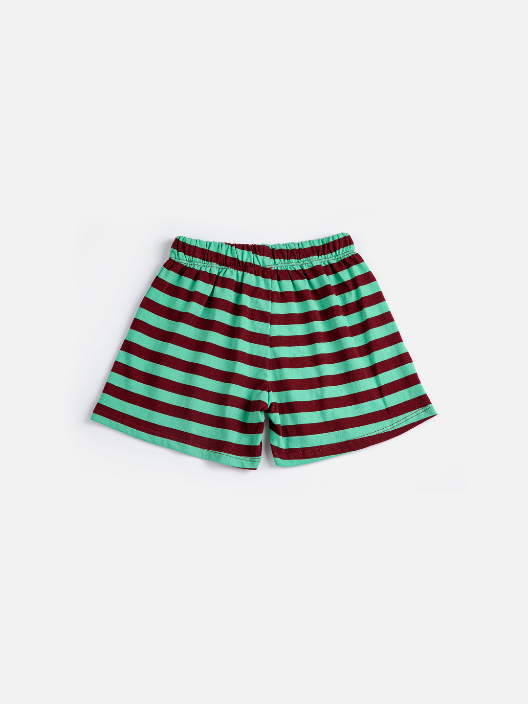 Shorts Bobo Choses en coton rayé vert et rouge