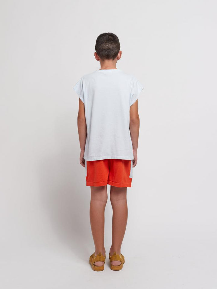 Dos de garçon avec Shorts True Artist tricotés en coton orage avec poches bleu pâle