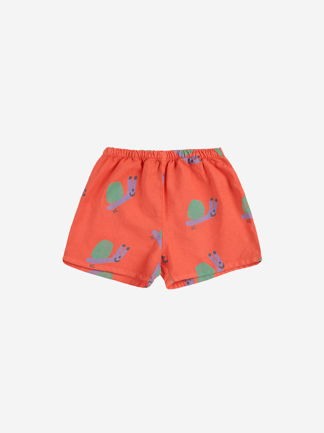 Shorts pour bébé en coton rouge avec imprimé escargots