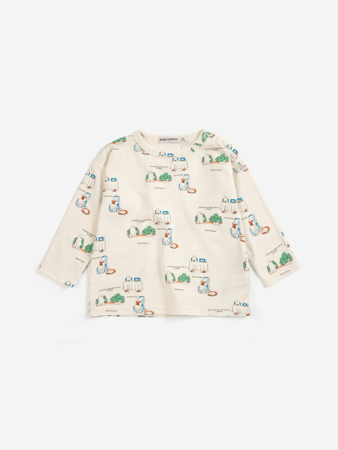 T-Shirt Bobo Choses en coton blanc avec imprimé monstres