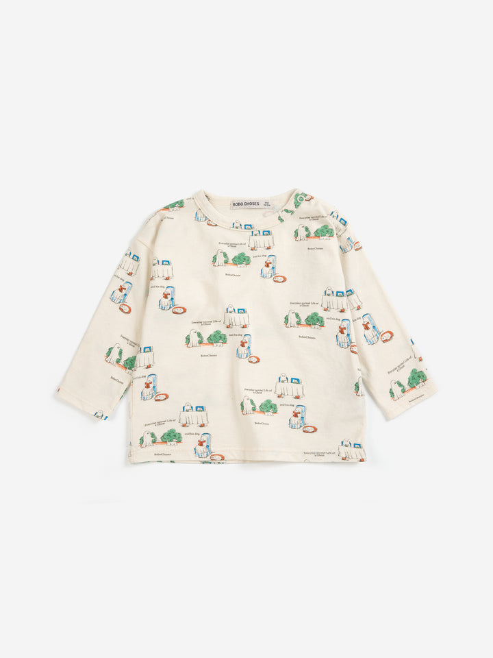T-Shirt Bobo Choses en coton blanc avec imprimé monstres