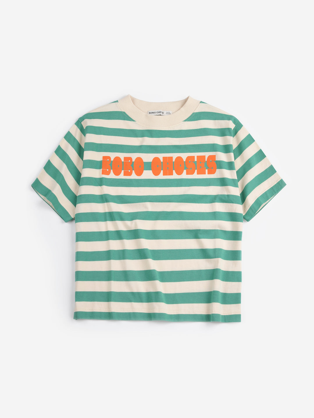 T-Shirt Bobo Choses en coton rayé vert