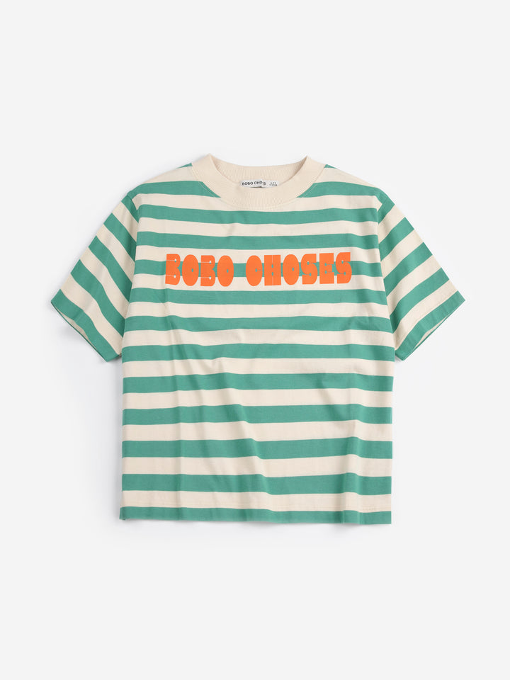T-Shirt Bobo Choses en coton rayé vert