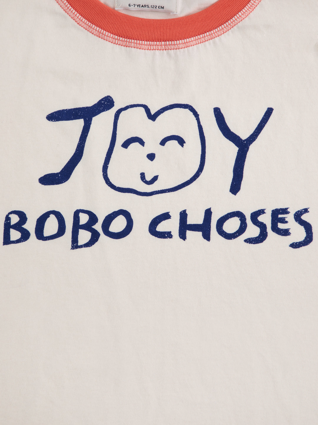 Détail de Enfant avec T-Shirt en coton blanc avec imprimé Joy Bobo Choses