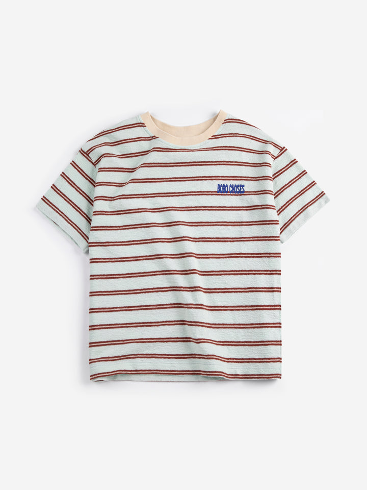 T-shirt Bobo Choses en coton rayé bleu et rouge