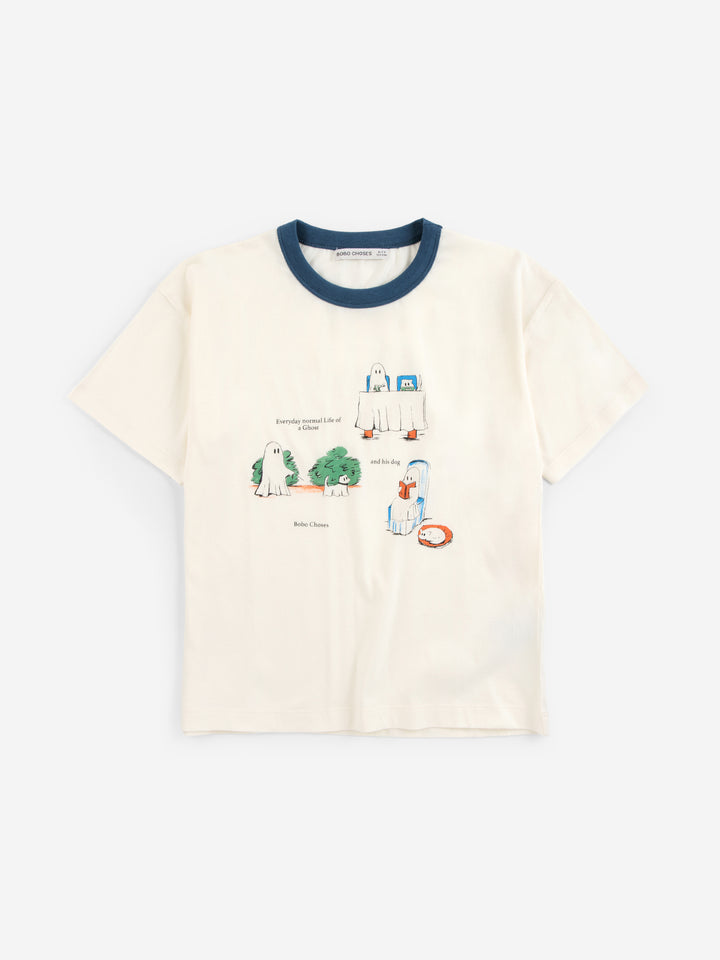 T-shirt Bobo Choses en coton blanc avec imprimé fantômes