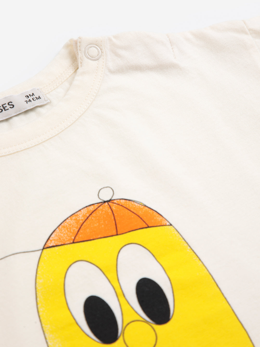 T-shirt Bobo Choses en coton blanc avec imprimé monstre jaune