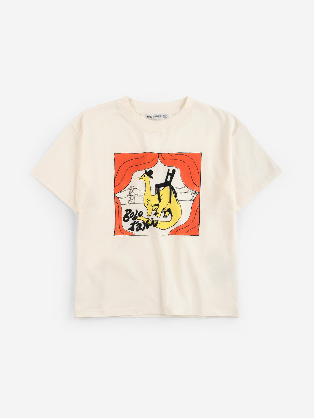 T-shirt Bobo Choses en coton blanc avec imprimé taxi dinosaure