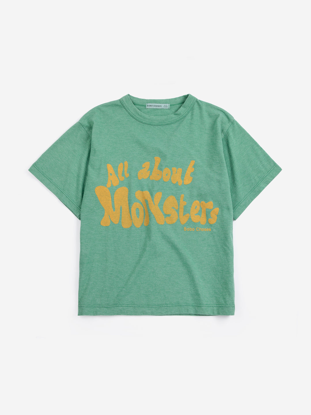 T-shirt Bobo Choses en coton vert avec imprimé All about monsters