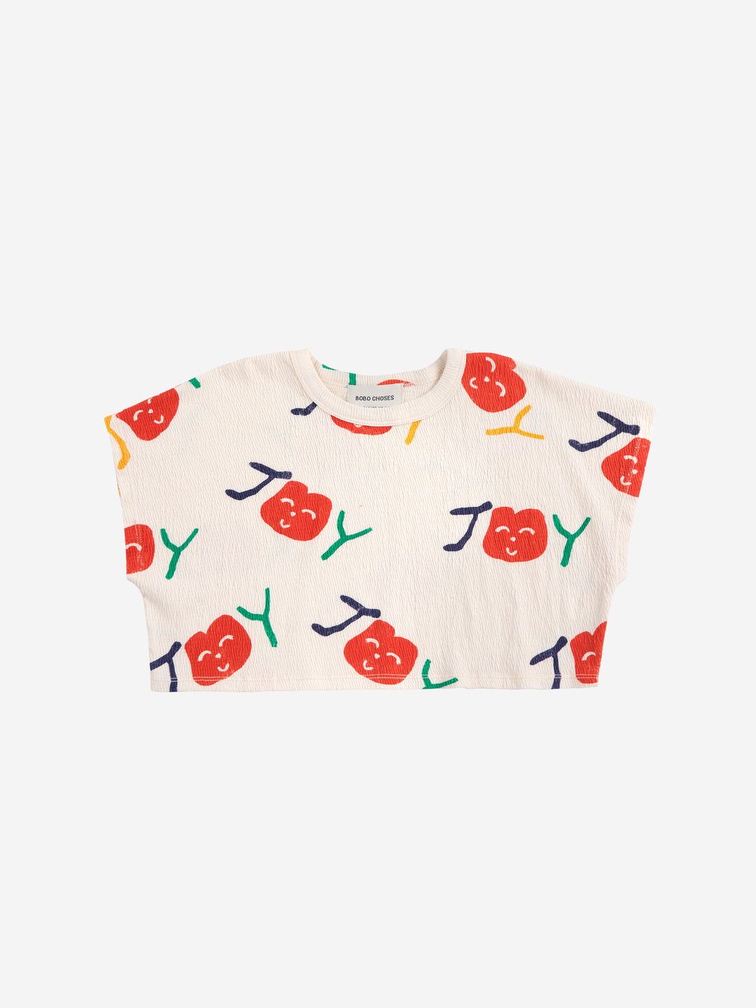 T-shirt en coton blanc avec imprimés joy 