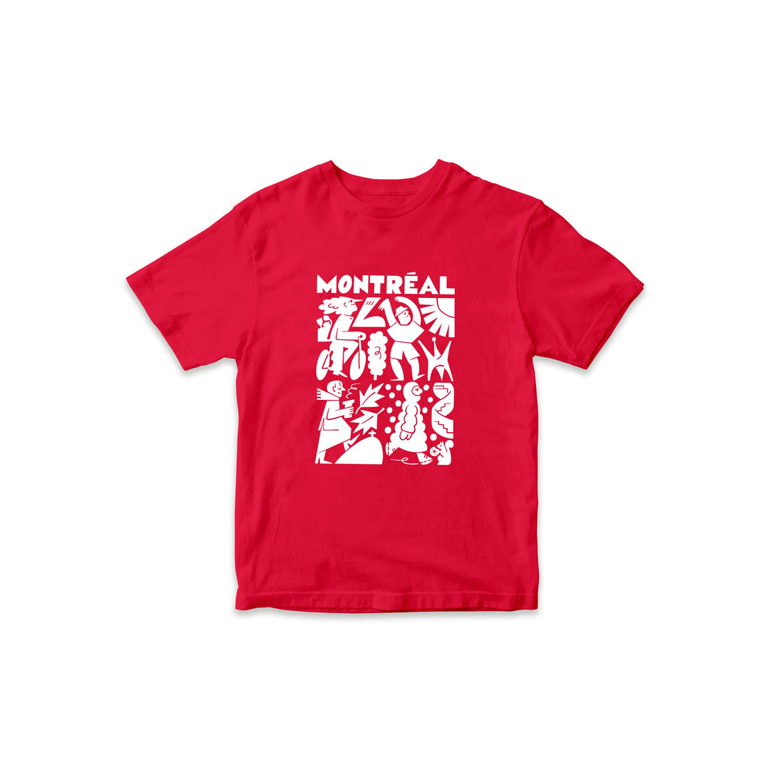 T-shirt en coton rouge avec imprimé Montréal de Mathilde Filippi