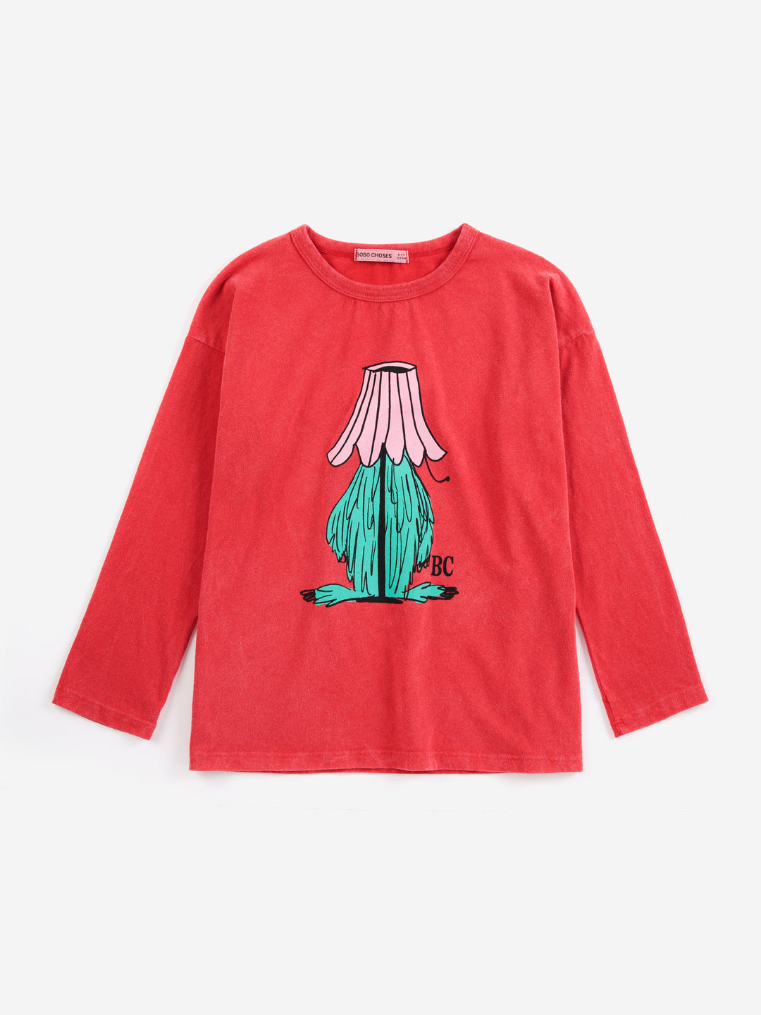 T-shirt manches longues Bobo Choses rouge avec Imprimé monstre caché 