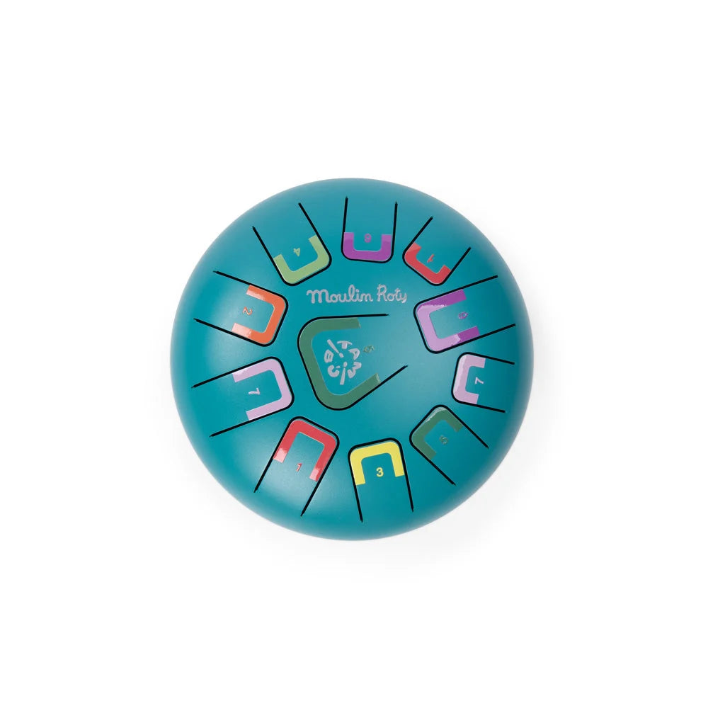 Tambour à languettes 8"  turquoise 