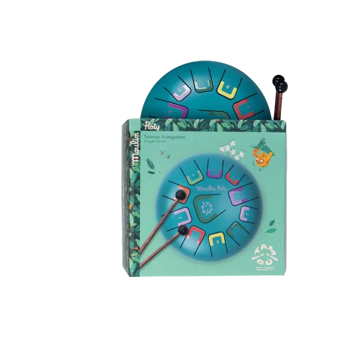 Tambour à languettes 8"  turquoise 