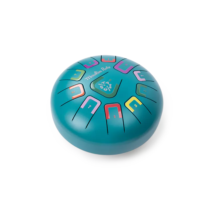 Tambour à languettes 8"  turquoise 