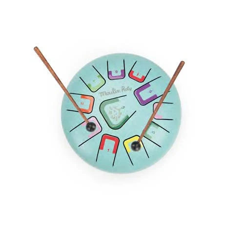 Tambour à languettes 8" turquoise