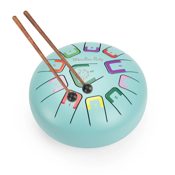 Tambour à languettes 8" turquoise
