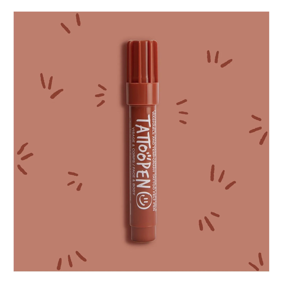 Feutre de tatouage temporaire Tattopen brun pour visage et corps