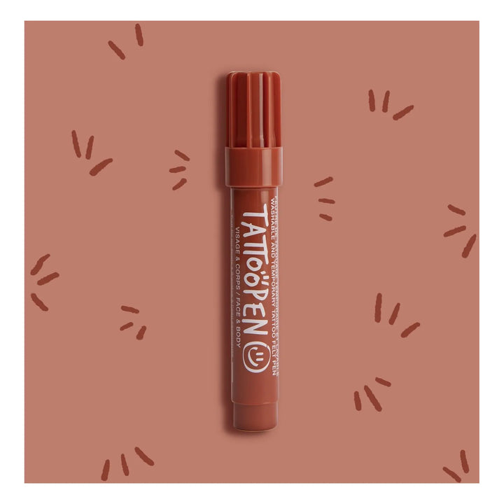 Feutre de tatouage temporaire Tattopen brun pour visage et corps