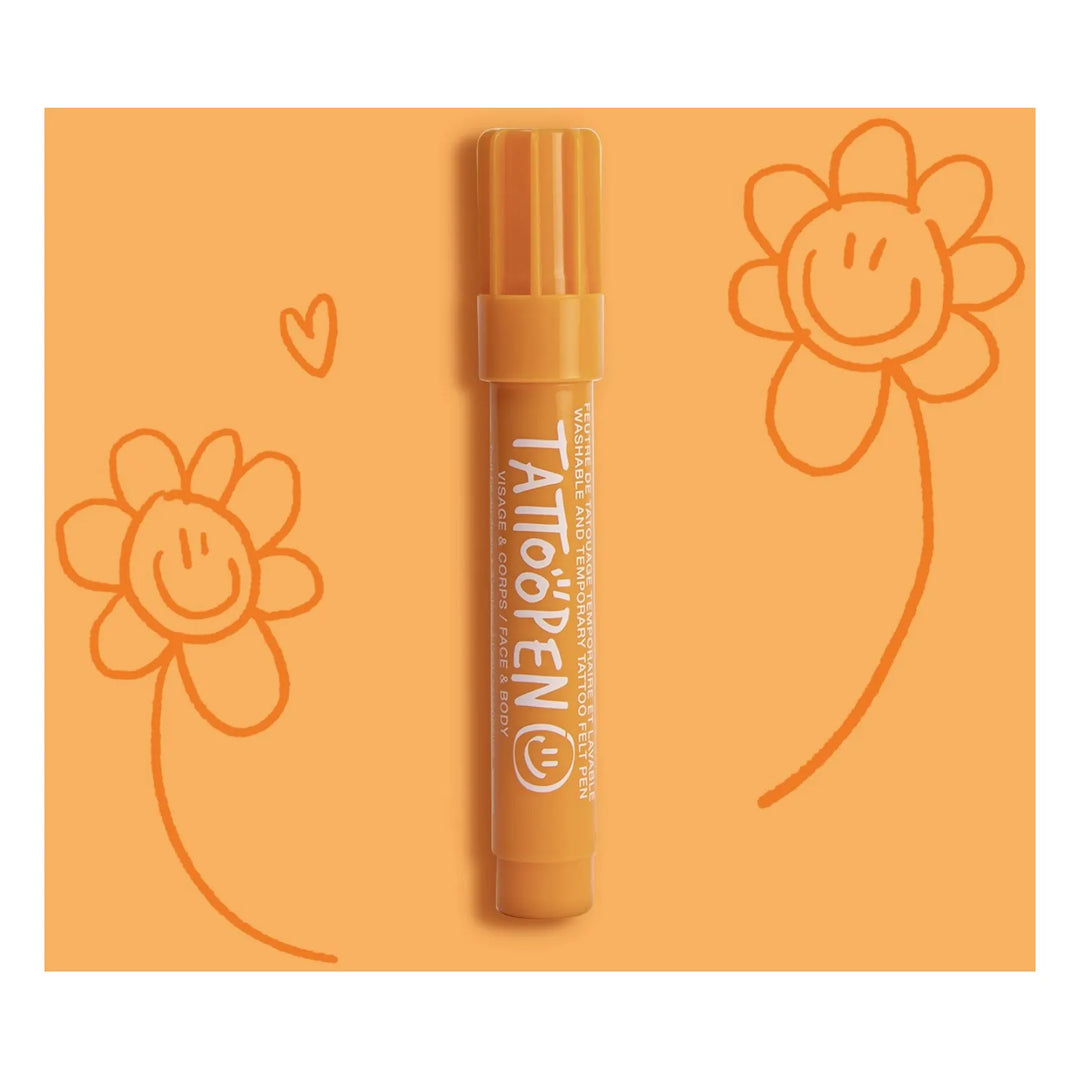 Feutre de tatouage temporaire Tattoopen orange pour visage et corps