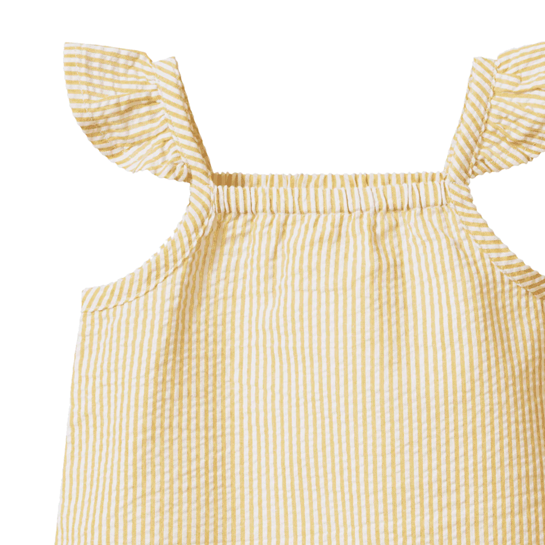 Top Nature baby en coton rayé jaune