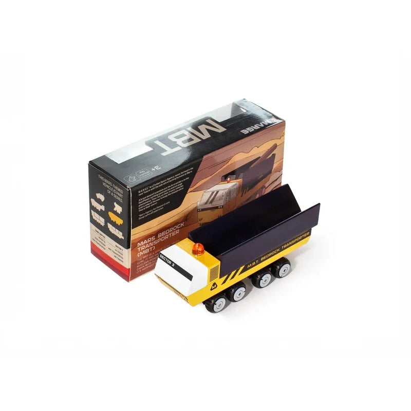 Camion Transporteur de roches martiennes en bois Candylab et sa boîte