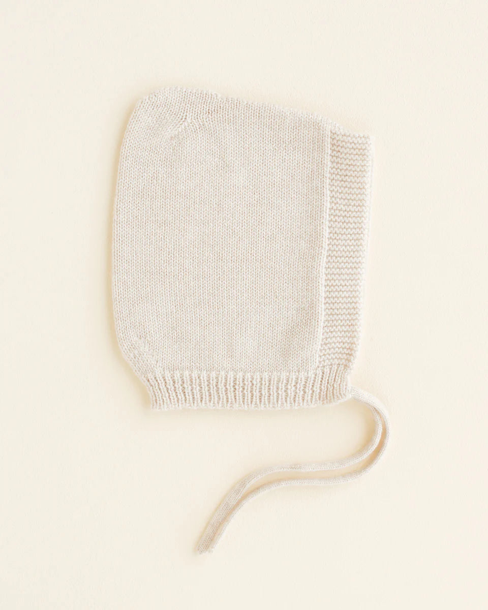 Bonnet lutin Hvid en laine mérinos crème