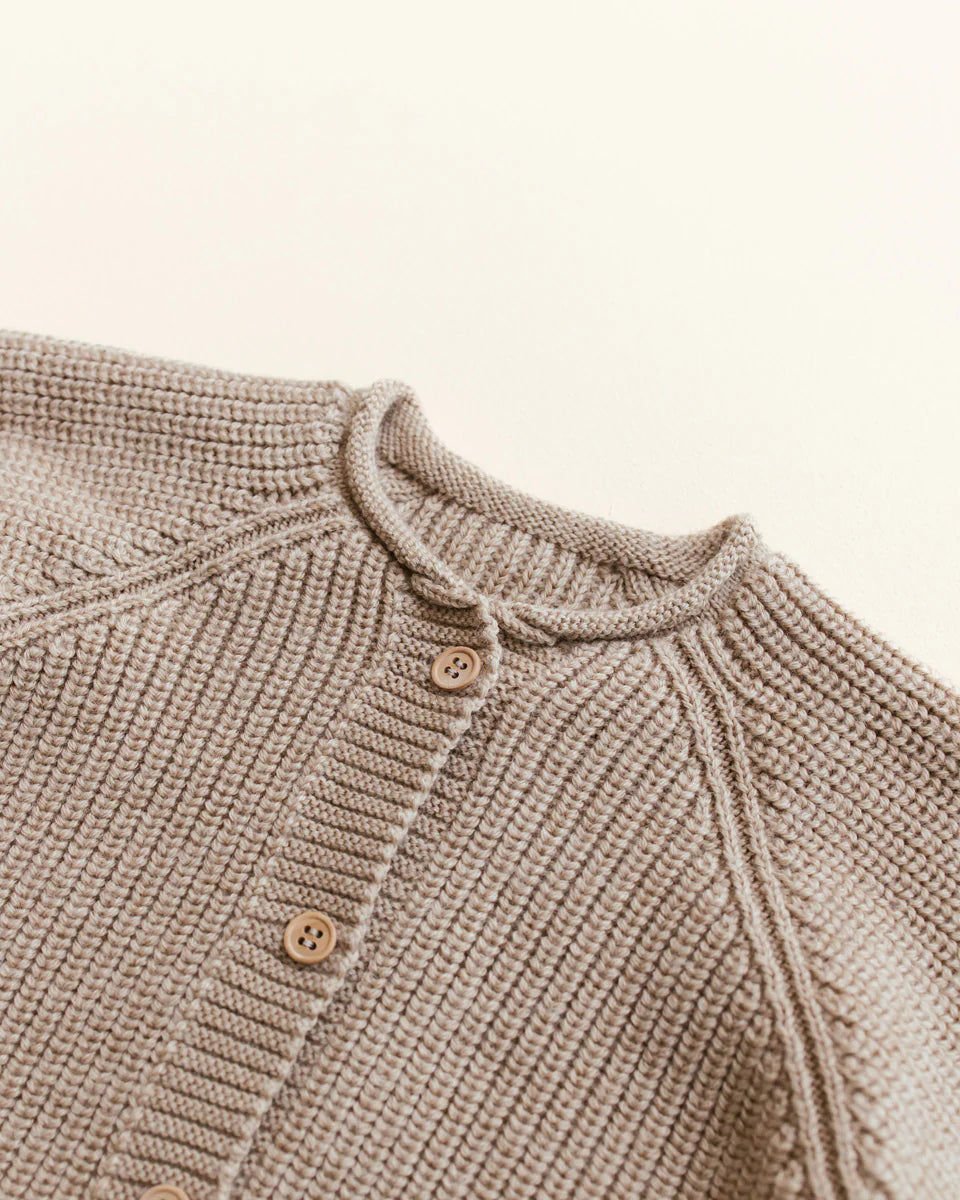 Cardigan Hvid en laine mérinos sable