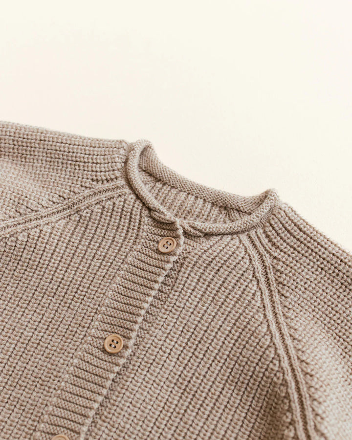 Cardigan Hvid en laine mérinos sable