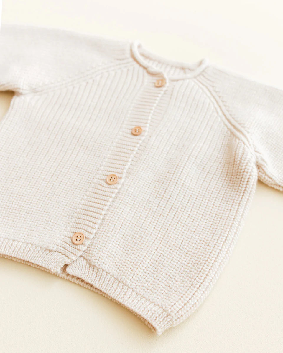 Cardigan Hvid en laine mérinos Crème