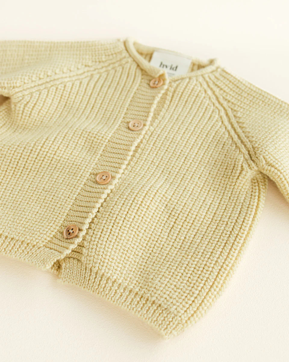 Cardigan Hvid en laine mérinos Jaune pâle