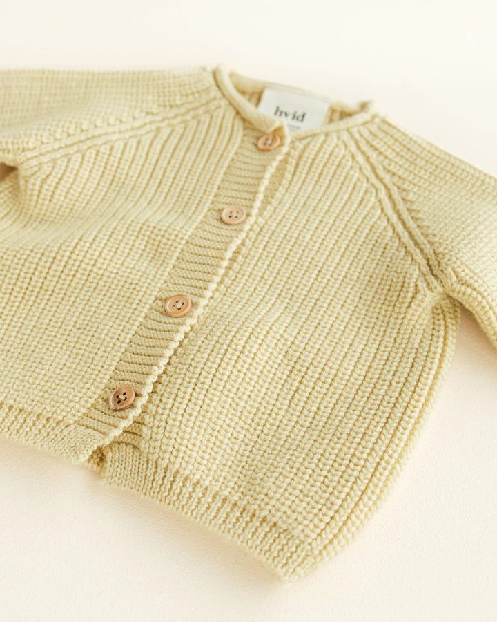 Cardigan Hvid en laine mérinos Jaune pâle