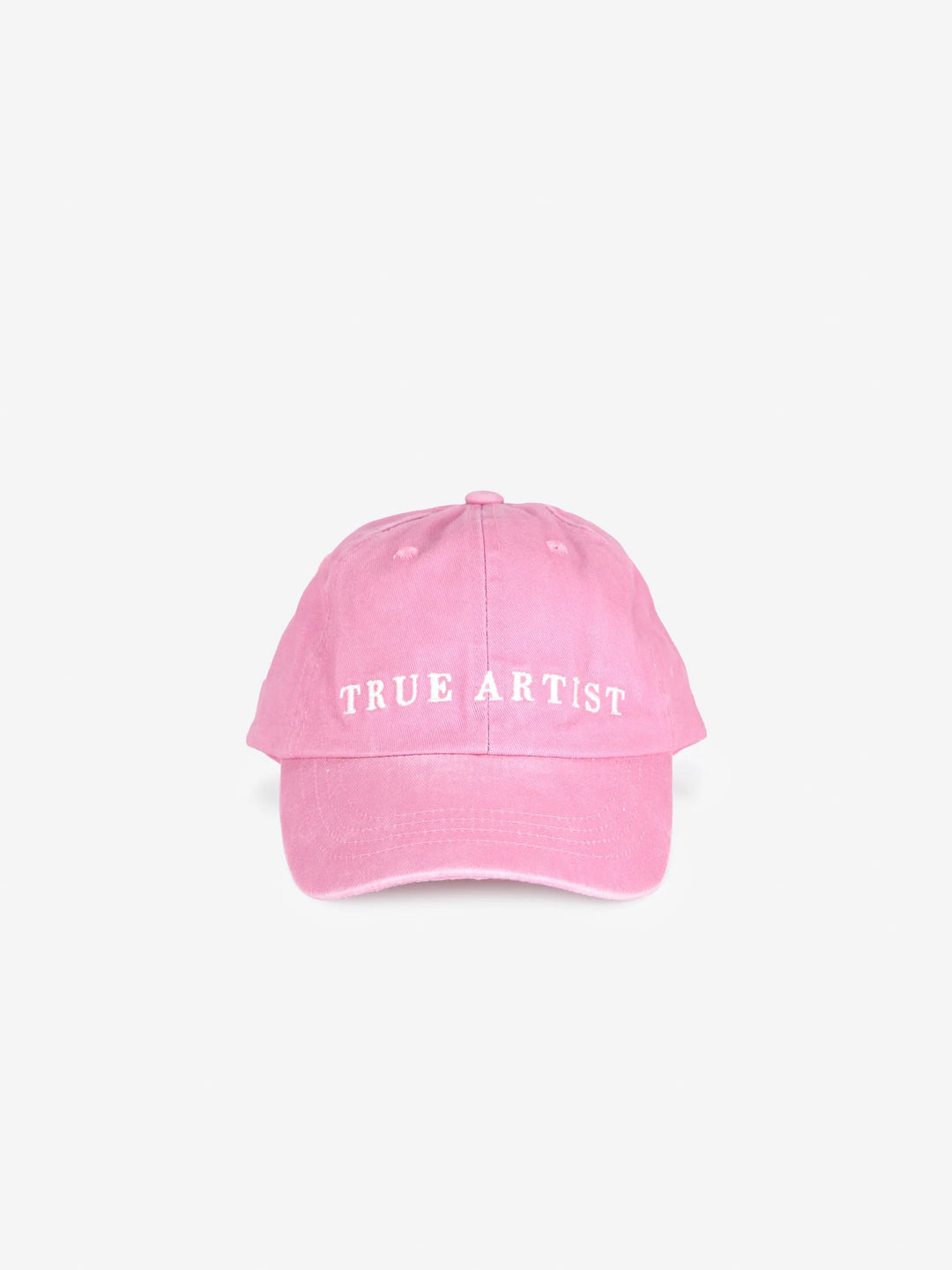 Casquette en coton rose avec logo True Artist brodé sur le devant 