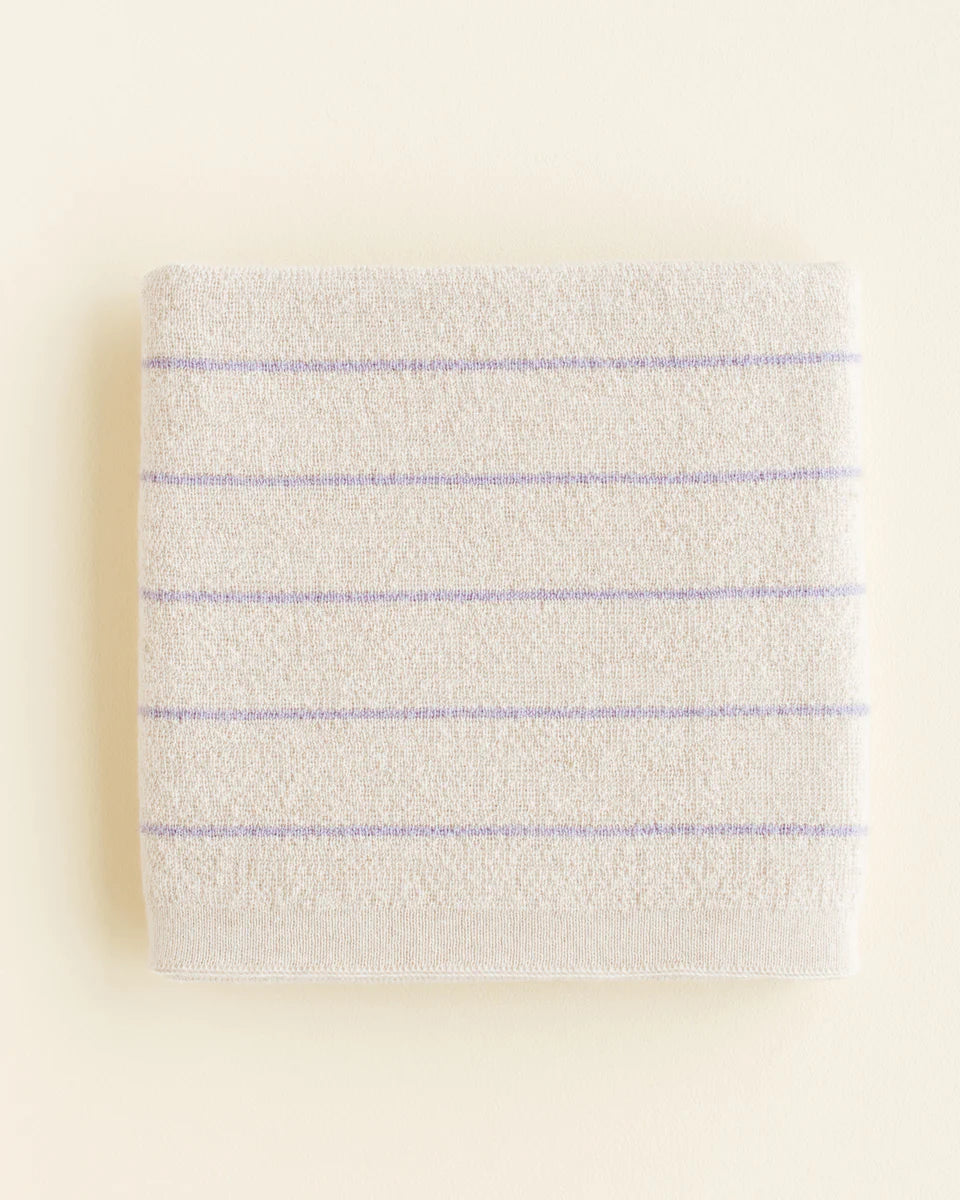 Couverture Hvid en laine mérinos Crème et Lilas