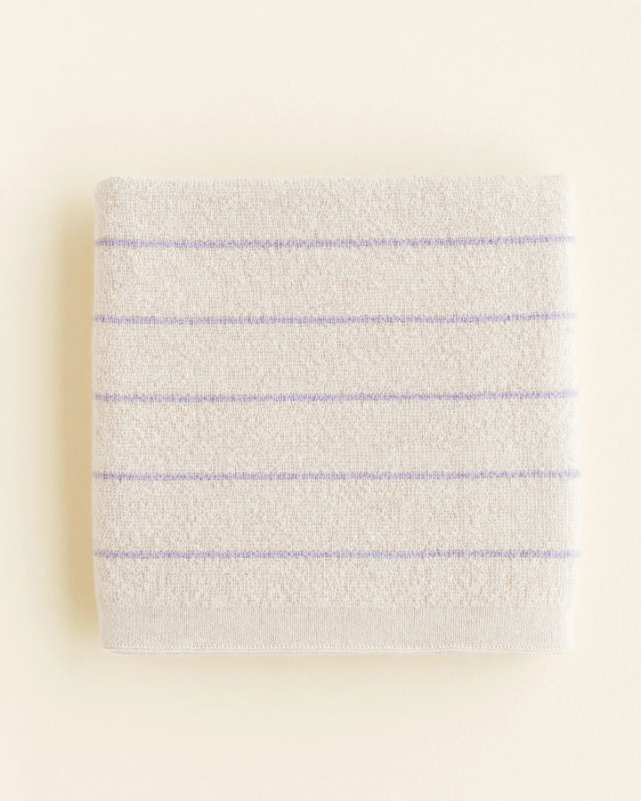 Couverture Hvid en laine mérinos Crème et Lilas
