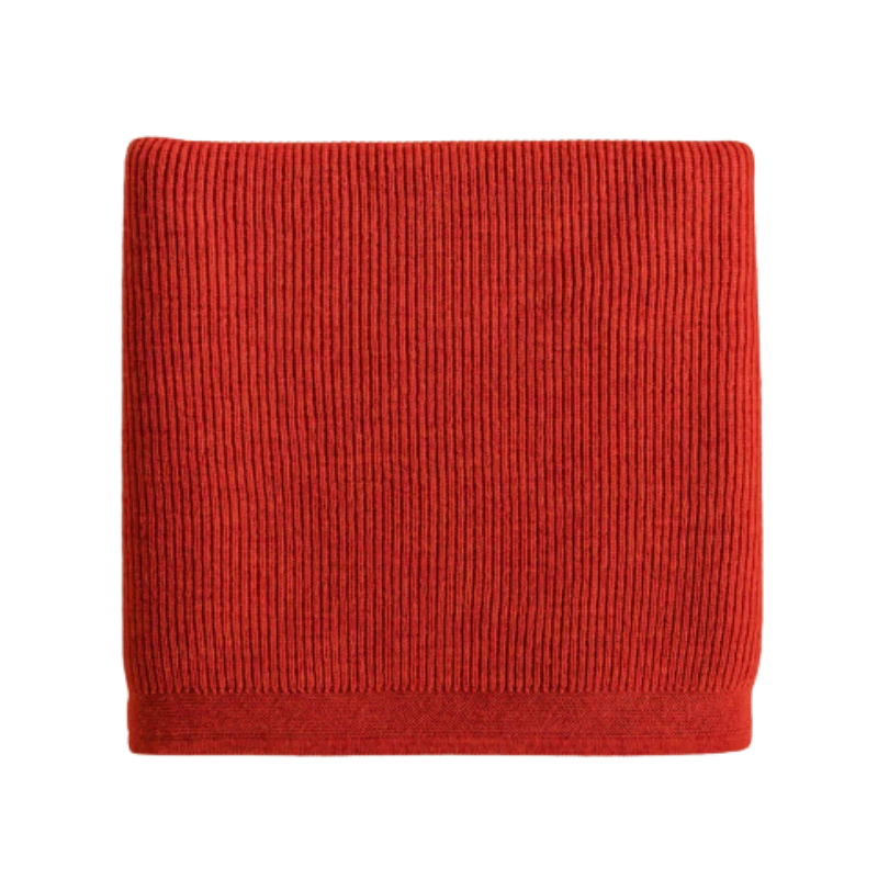 Couverture Hvid en laine mérinos rouge