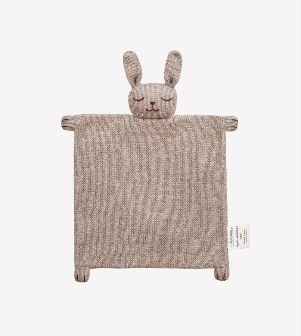 Doudou plat tricoté Lapin avoine
