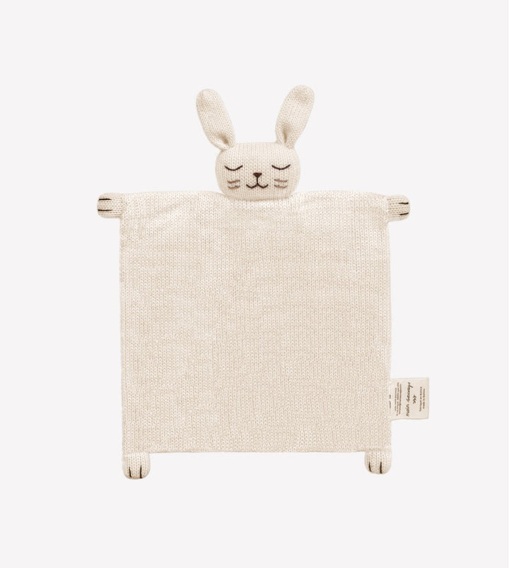Doudou plat tricoté Lapin écru