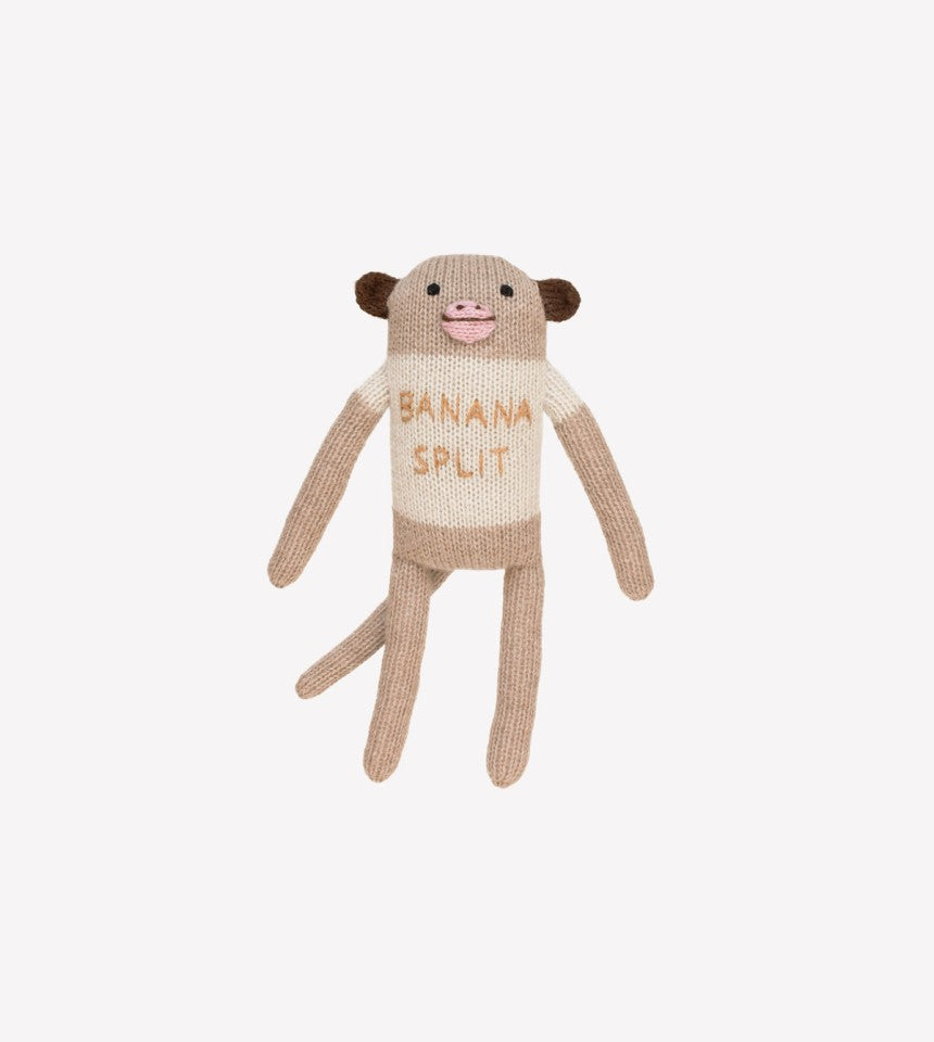 Singe en tricot beige avec t-shirt Banana split