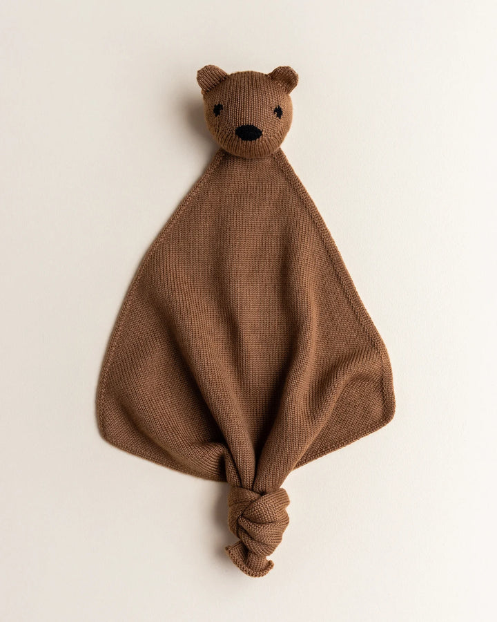 Doudou ourson en laine chocolat