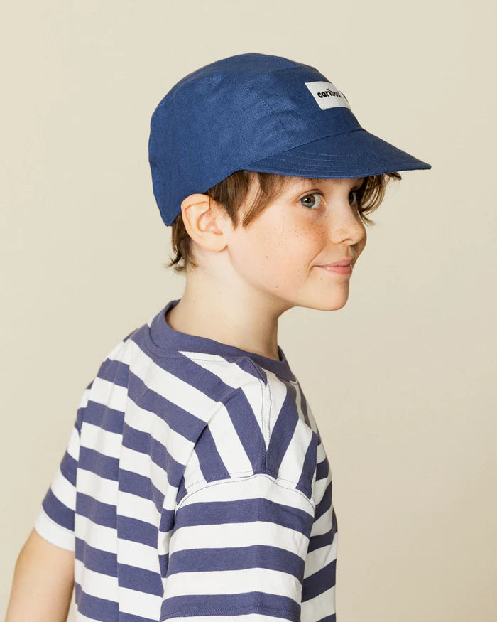 enfant avec Casquette en lin Caribou Indigo