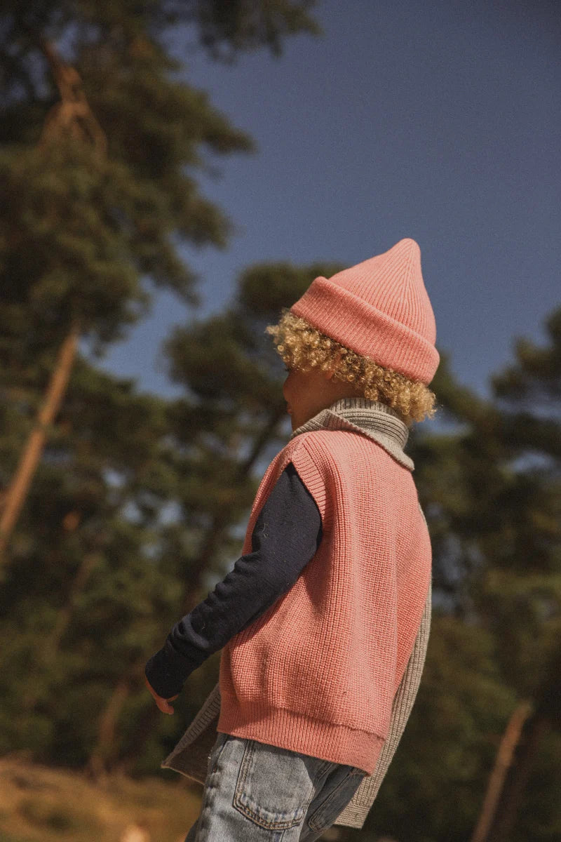 enfant avec Veste Hvid Harvey en laine rose