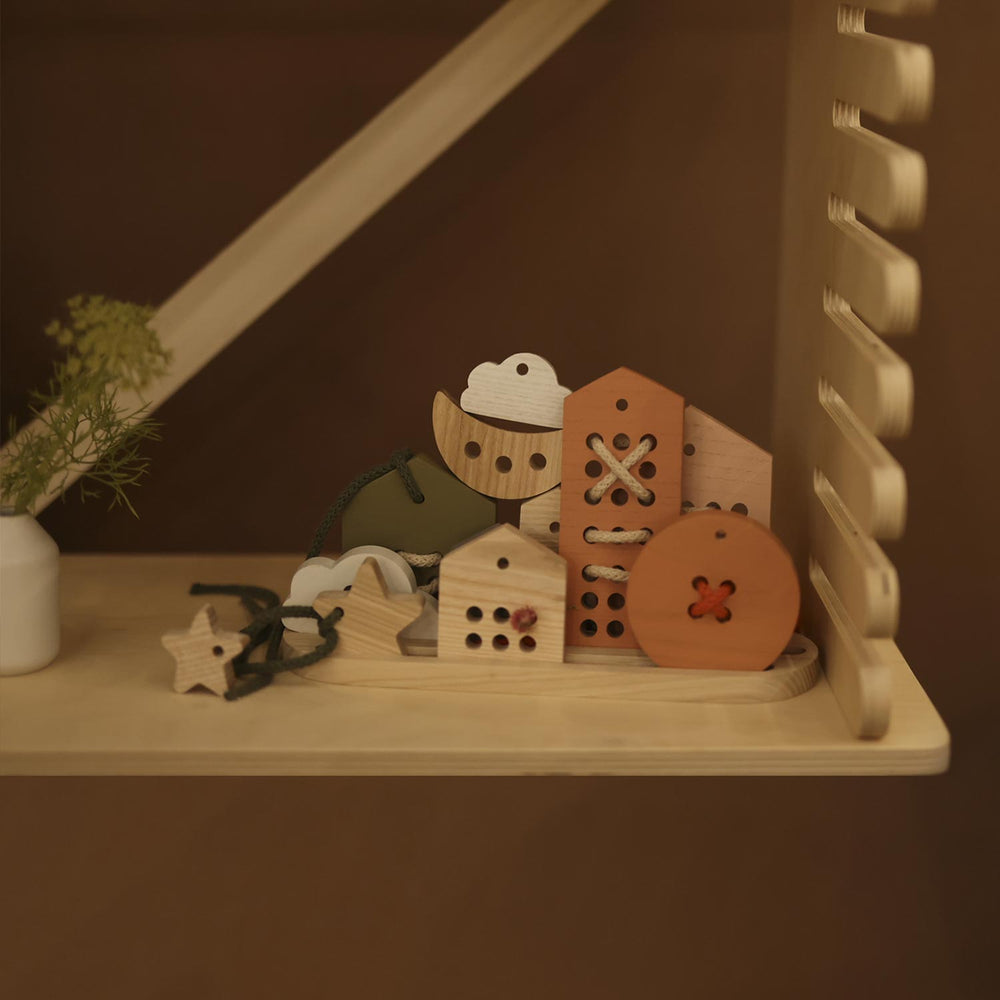 Ensemble de jouets à enfiler en bois