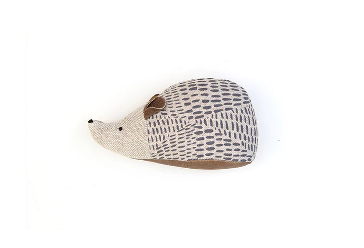Hérisson en lin beige sérigraphié petites taches grises  