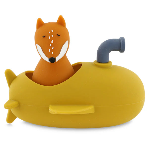 Jouet de bain sous-marin jaune et renard en silicone 